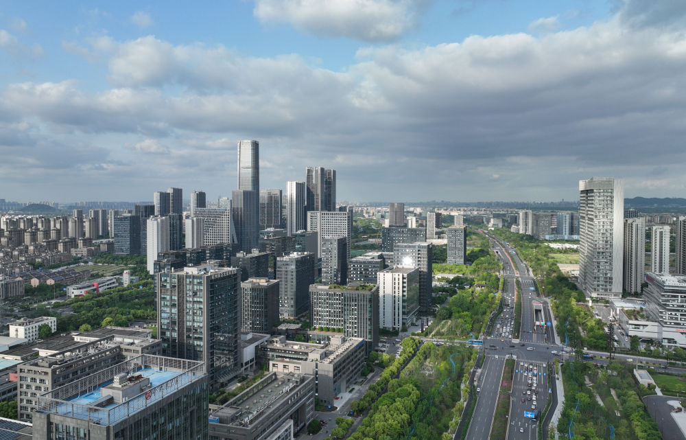 杭州未来科技城(2023年4月20日摄,无人机照片)。新华社记者 翁忻旸 摄