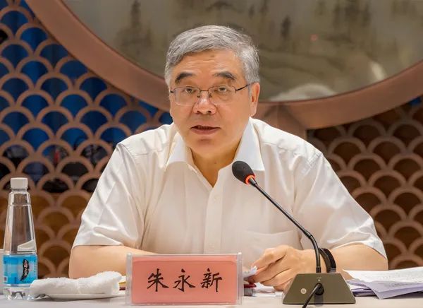 民进中央常务副主席朱永新在联合调研座谈会上讲话。