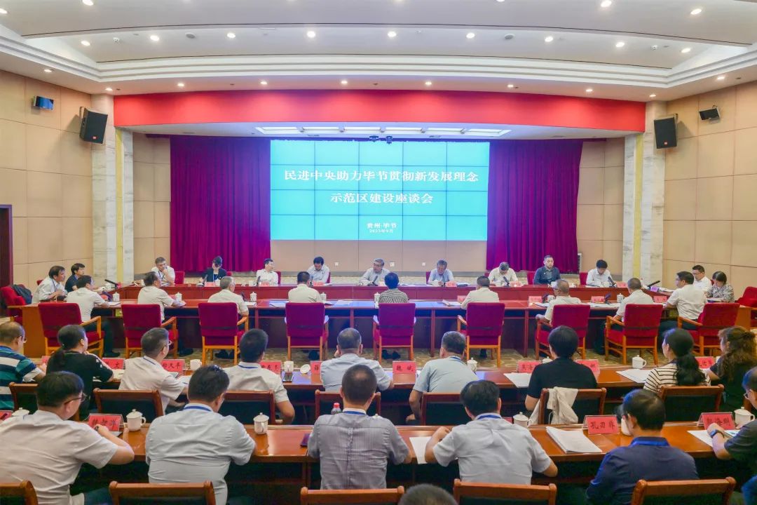 图为民进中央助力毕节贯彻新发展理念示范区建设座谈会现场。