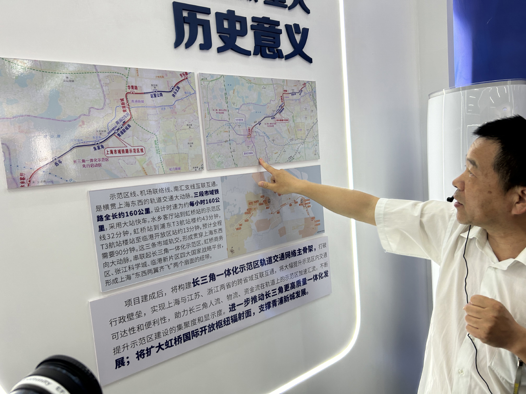 6月3日，示范区线青浦新城站正在紧锣密鼓建设中。澎湃新闻记者 李佳蔚 图