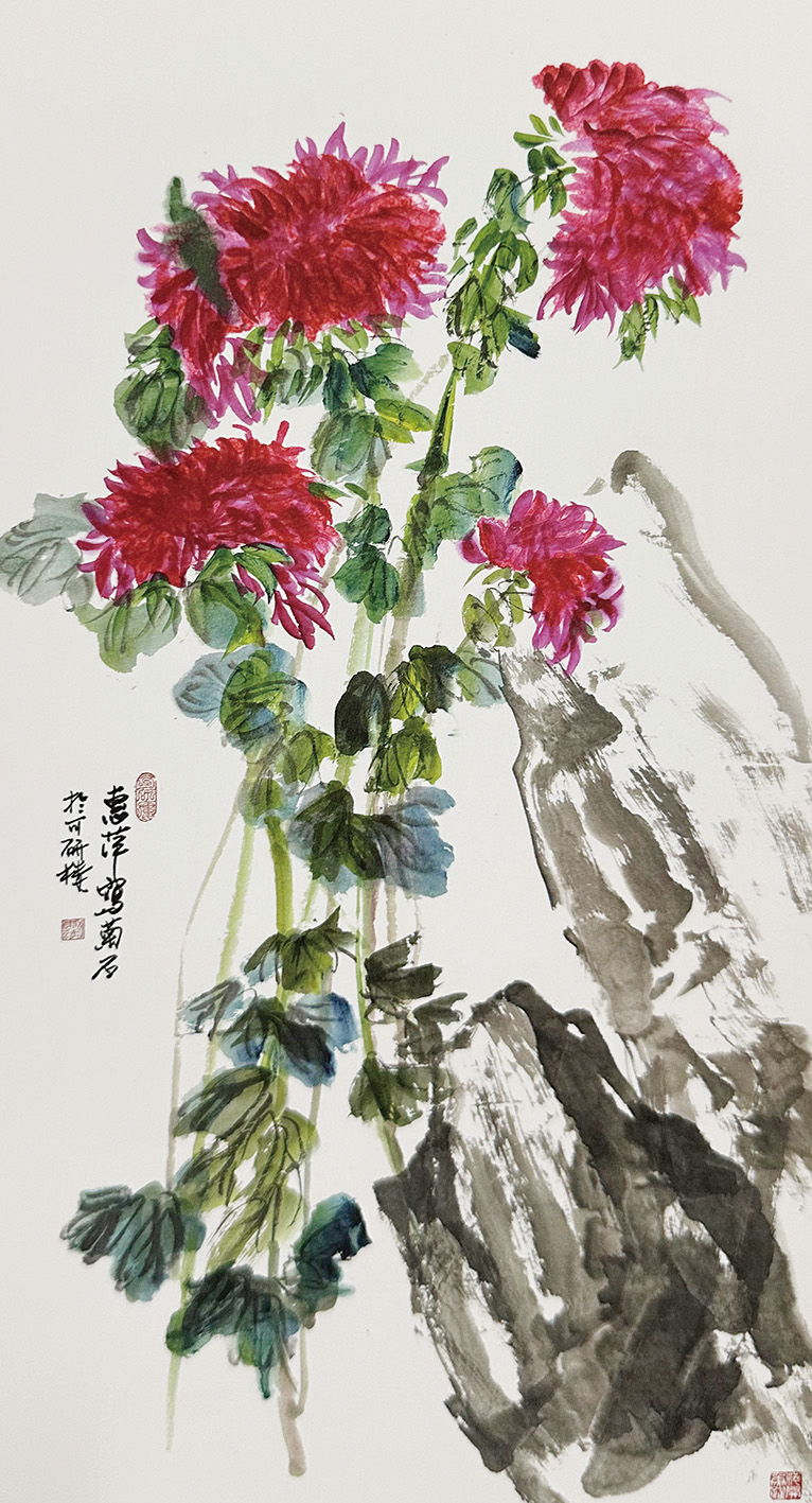 菊花（国画）　方惠萍