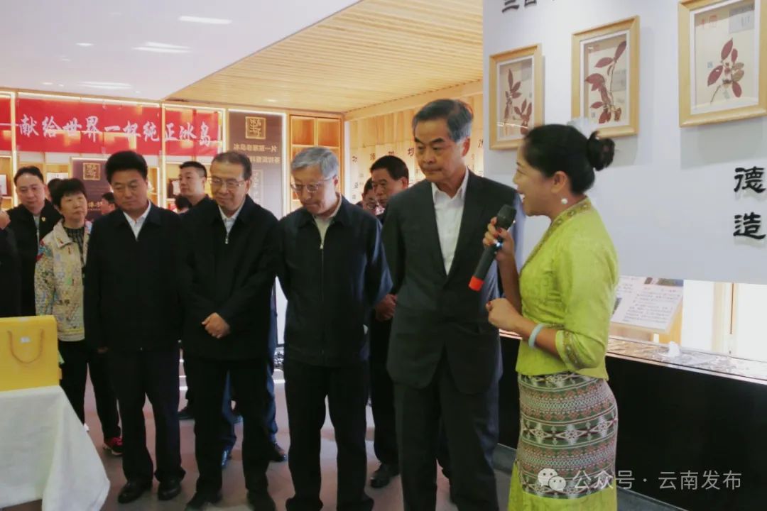 视察组一行在昆明雄达茶文化城考察。图源：云南政协报