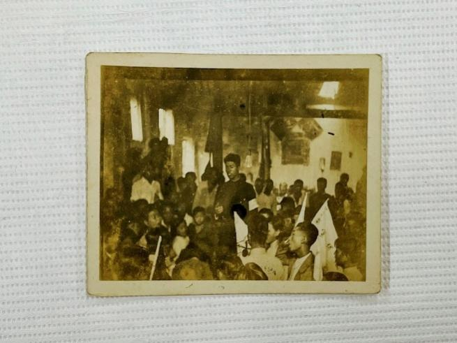 ▲1937年蚁社宣传队在溧阳茶馆宣传照