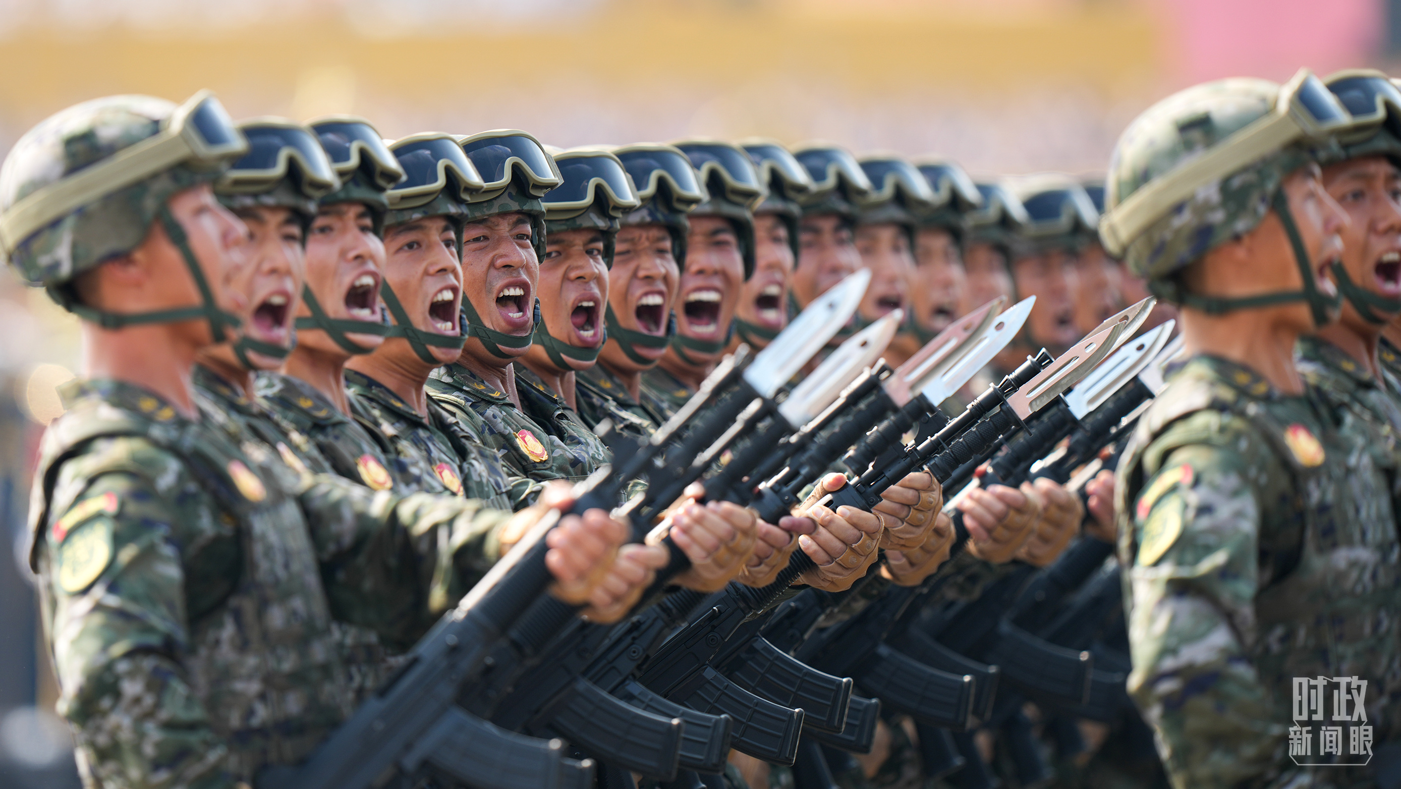 △九三阅兵中的方队。（总台记者李晋拍摄）