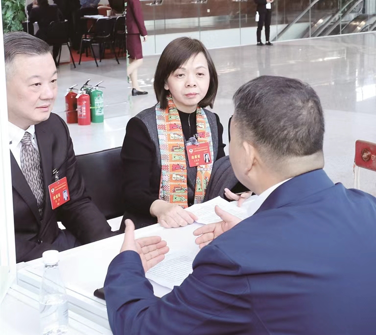 王美华参加市政协十四届四次会议现场咨询活动