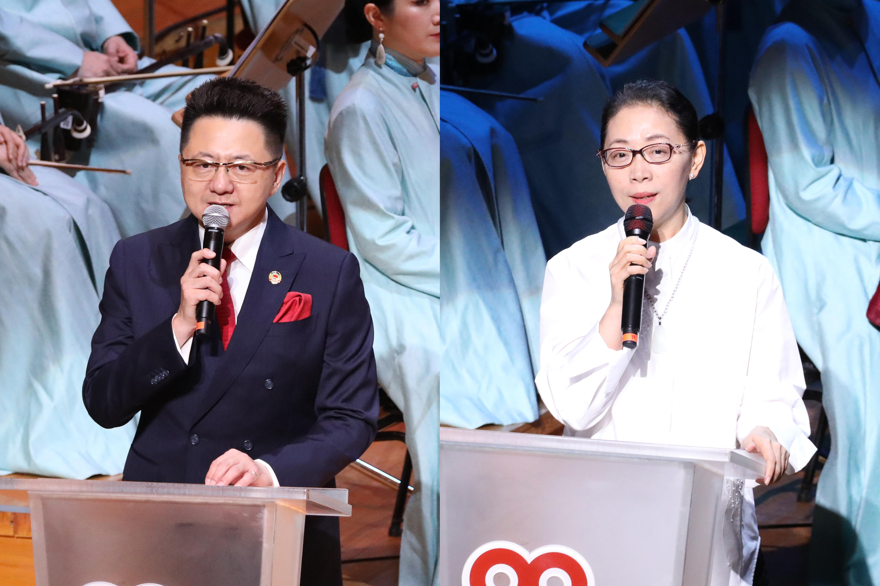 金炜(左)、罗小慈(右)