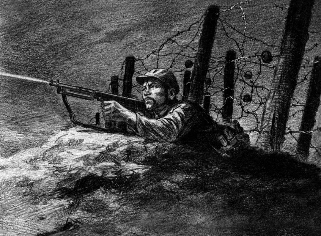 《渡江侦察记》铅笔画连环画<BR/>顾炳鑫 1954年