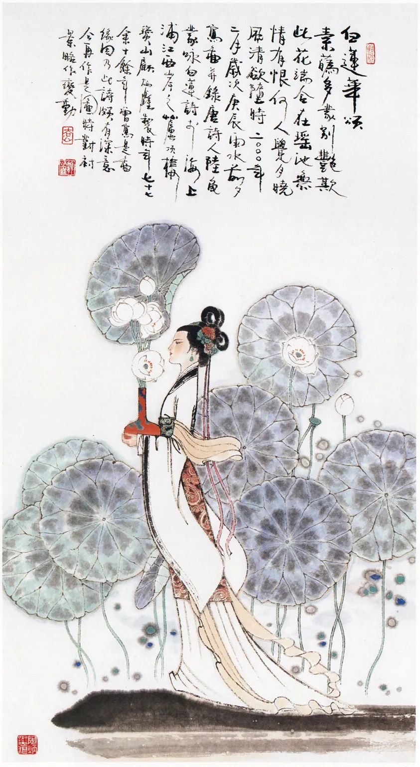 《白莲花颂》中国人物画<BR/>顾炳鑫 2000年