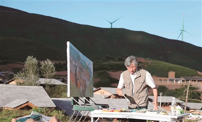 2022年，范迪安组织“走进大美凉山、描绘时代新貌”采风创作活动时在凉山彝族自治州写生。