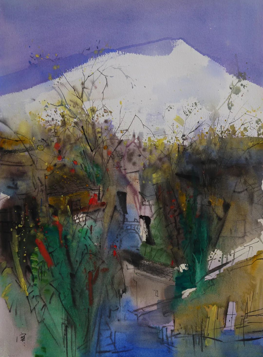 《此山彼山》 74×54cm 纸本水彩