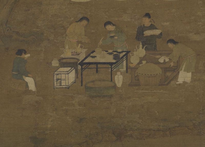 宋徽宗(款) 文会图 轴(局部) 台北故宫博物院藏