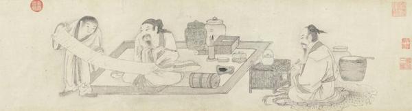 明 王问 煮茶图 卷(局部)