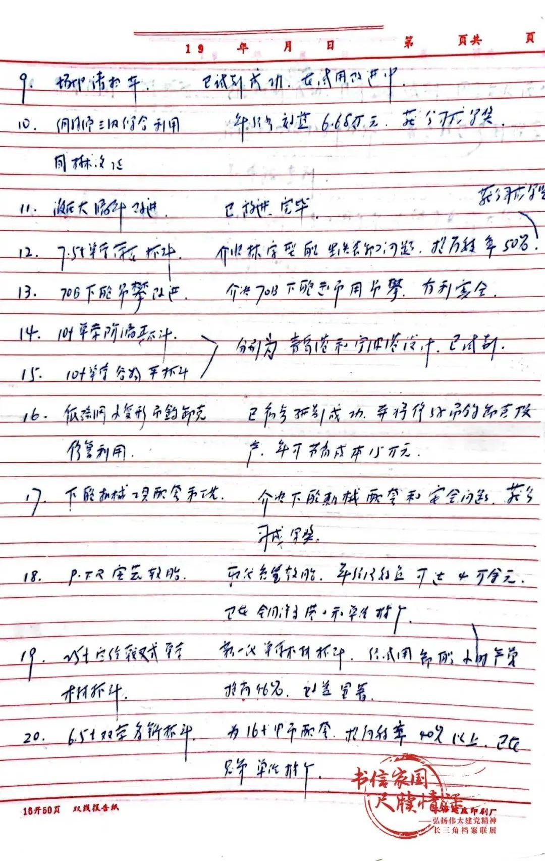 包起帆记录的1985、1987年相关研究成果情况（包起帆创新之路展示馆提供）