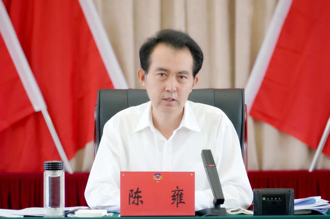 自治区政协主席陈雍围绕“关于先行区建设中生态保护修复的几个重大问题的思考”作交流发言。