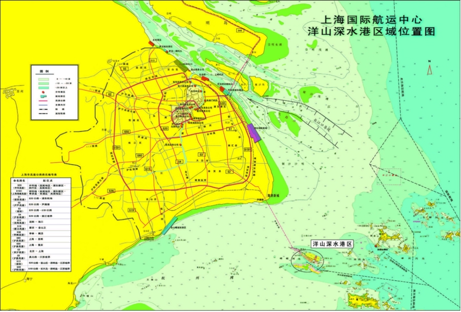 图为洋山港位置图。