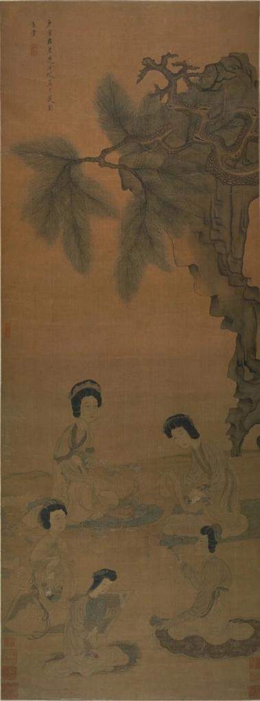辽宁省博物馆馆藏陈洪绶《斗草图》。图片来源:新华社