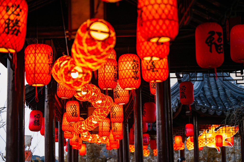 2025年春节临近,上海青浦区张灯结彩。青浦区 图