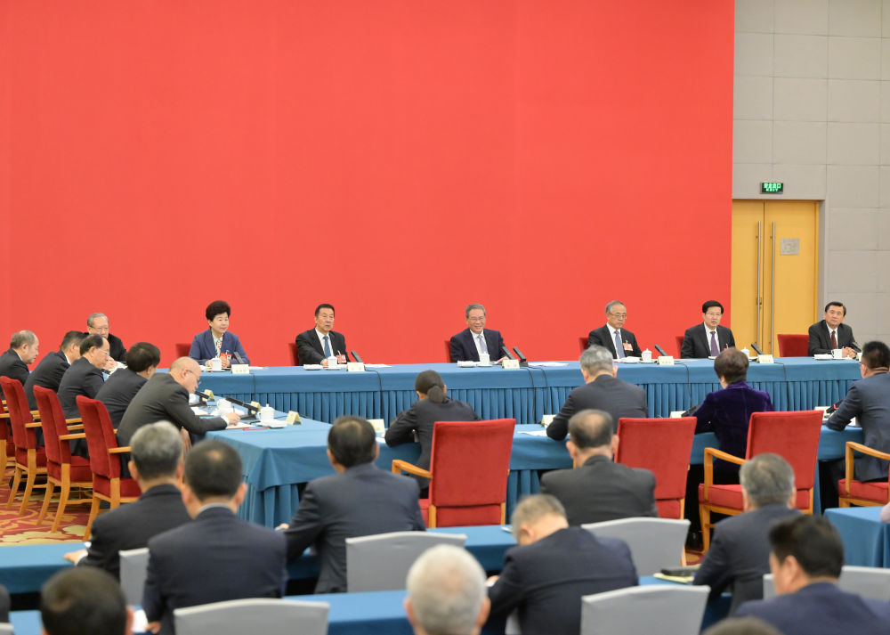3月6日上午,中共中央政治局常委、国务院总理李强参加全国政协十四届三次会议经济、农业界委员联组会。新华社记者 高洁 摄