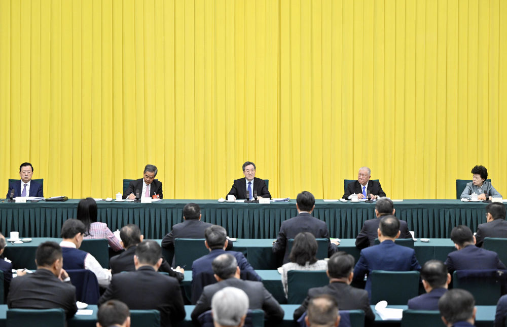 3月6日上午,中共中央政治局常委、国务院副总理丁薛祥参加全国政协十四届三次会议港澳地区全国政协委员联组会。新华社记者 殷博古 摄