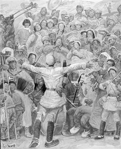 在太行山上(油画) 320×260厘米 沈尧伊 中国美术馆藏