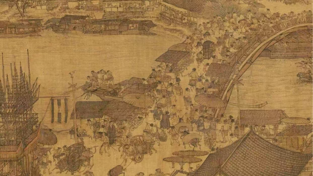 故宫收藏的宋画《清明上河图》局部