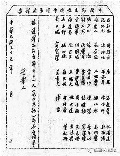 中国民主促进会理事选举票