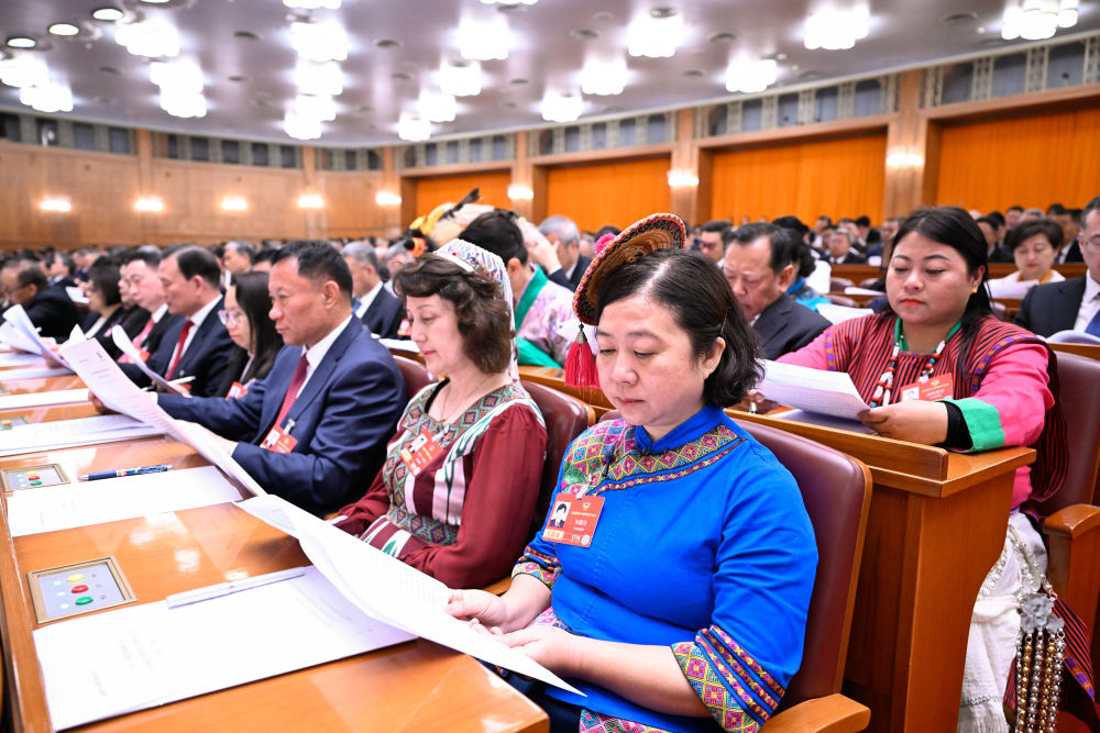 2026年3月4日下午，中国人民政治协商会议第十四届全国委员会第四次会议在北京人民大会堂开幕。新华社记者 申宏 摄