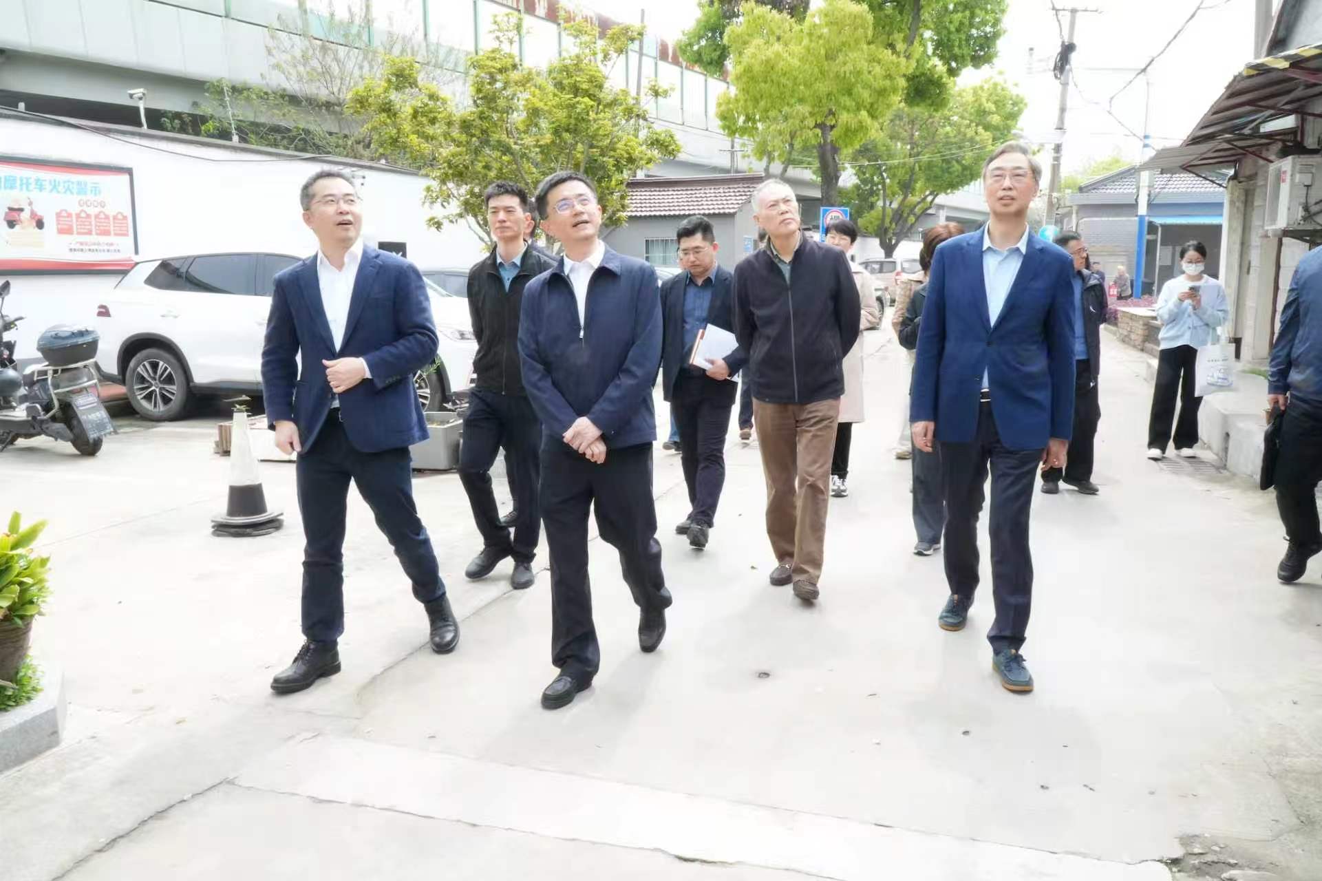 调研组一行在宝山区罗店镇西埝村调研