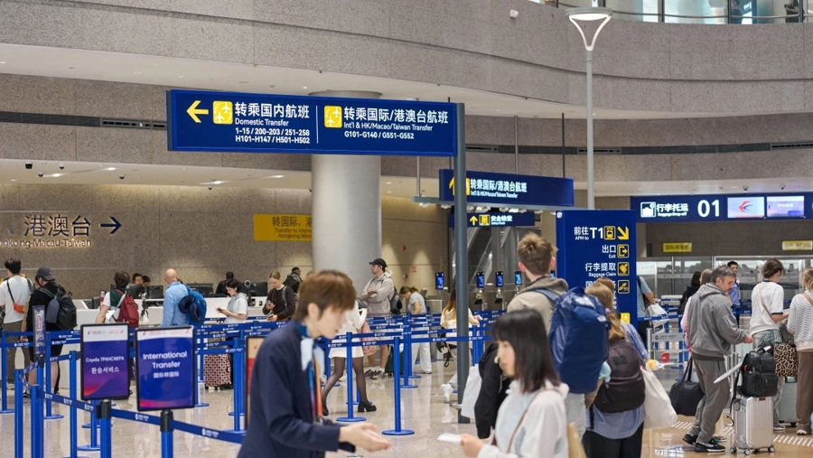 上海浦东机场同楼“空空中转”。 上海机场集团供图