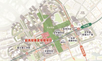 本批次出让的虹口北外滩地块区位。 示意图