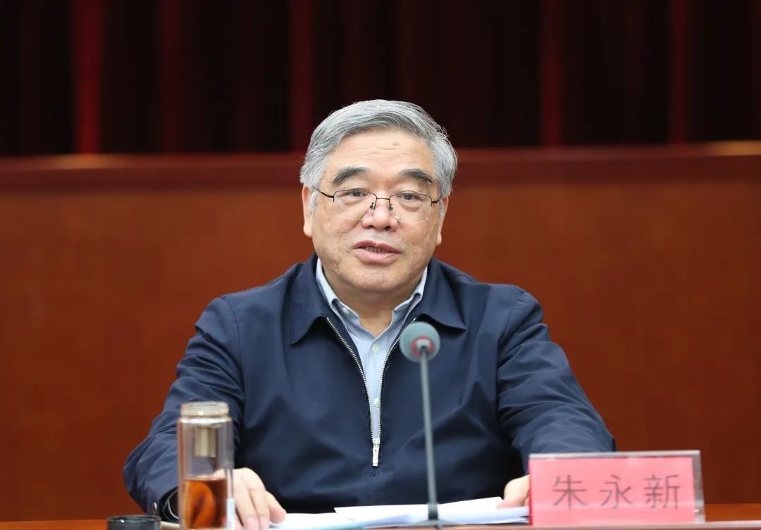 民进中央常务副主席朱永新在座谈会上讲话。